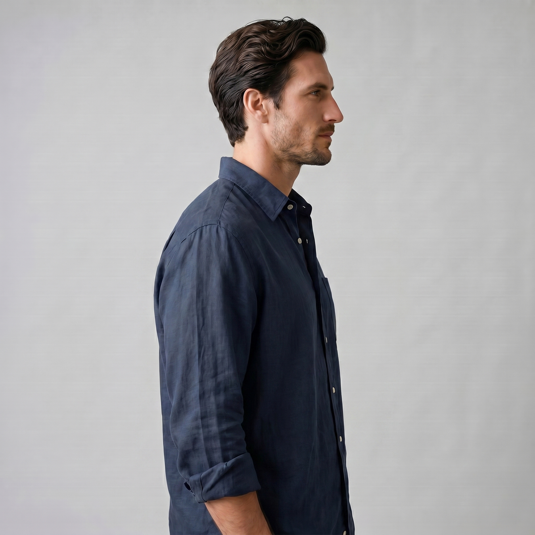 Sebastian | Men's Loose-Fit Shirt with Long Sleeves and a Classic Collar