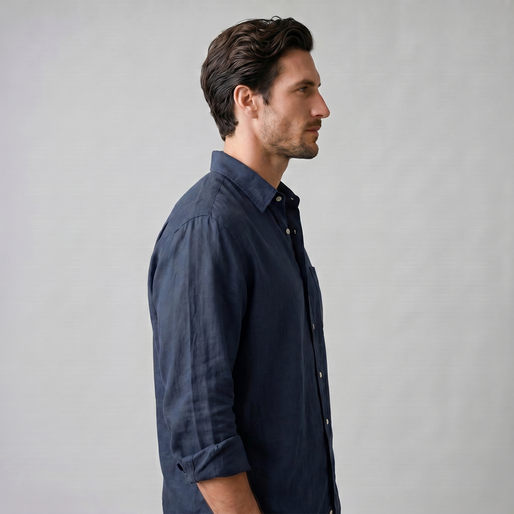 Sebastian | Men's Loose-Fit Shirt with Long Sleeves and a Classic Collar