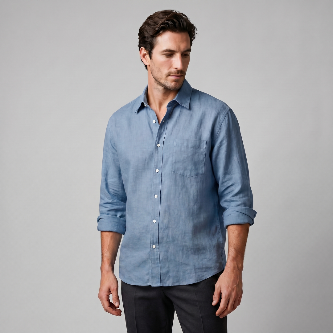 Sebastian | Men's Loose-Fit Shirt with Long Sleeves and a Classic Collar