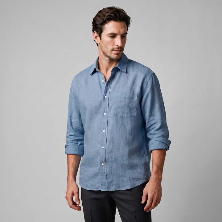 Sebastian | Men's Loose-Fit Shirt with Long Sleeves and a Classic Collar