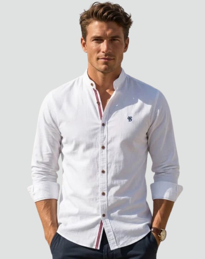 Maxwell | Męska Koszula Slim Fit z Klasycznym Kołnierzykiem i Długim Rękawem