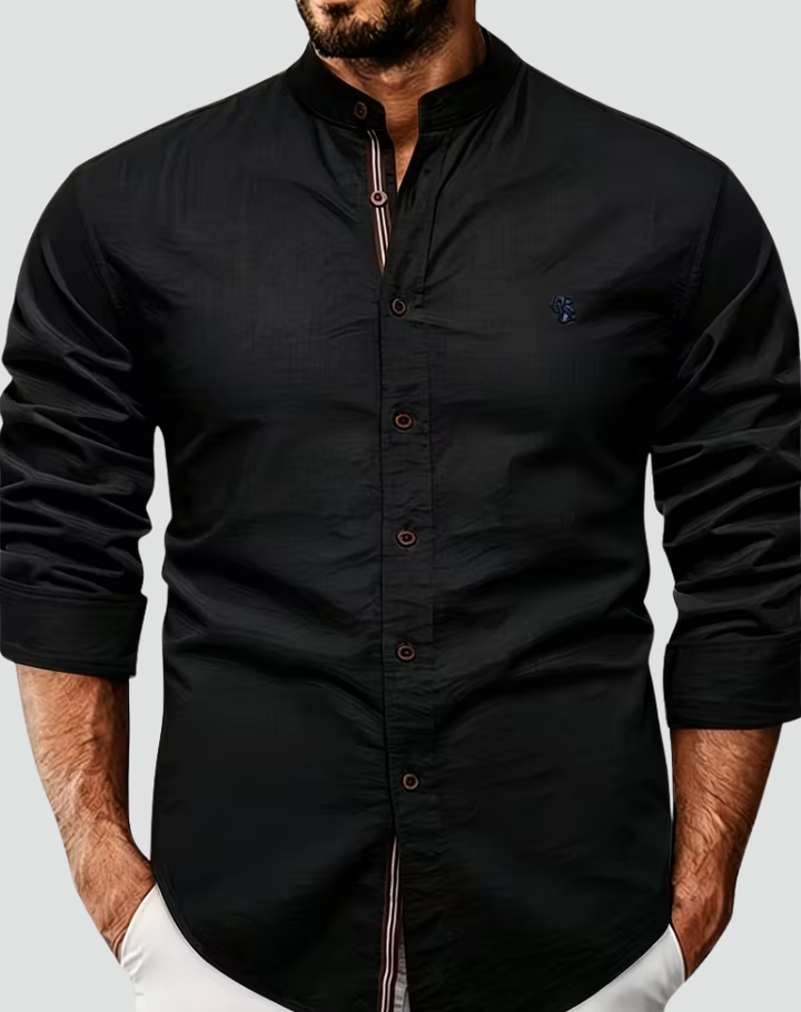 Maxwell | Męska Koszula Slim Fit z Klasycznym Kołnierzykiem i Długim Rękawem