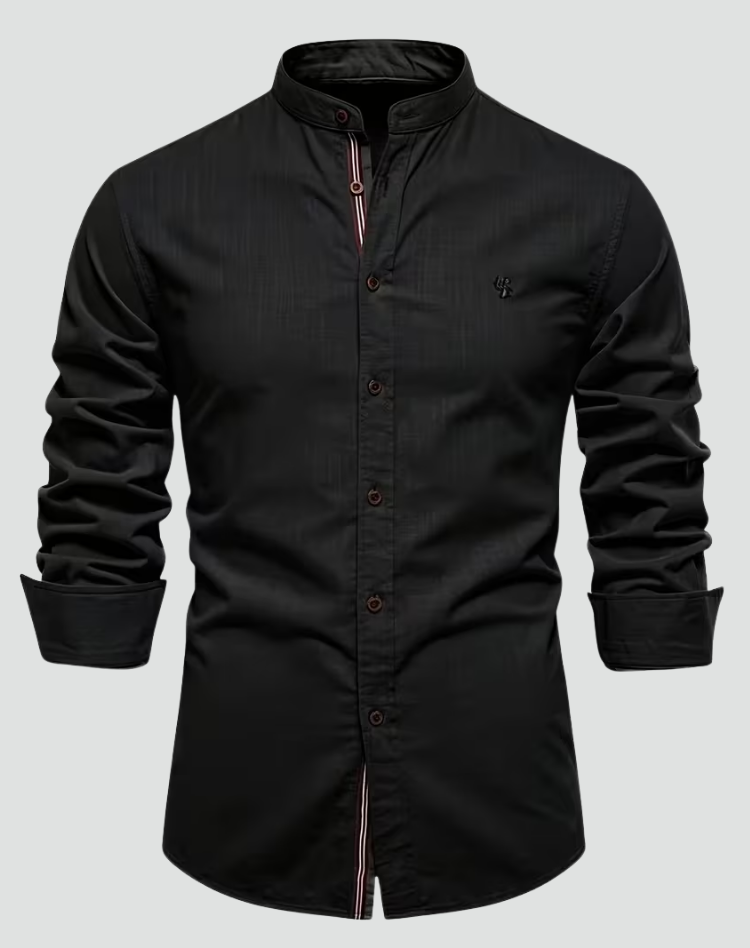 Maxwell | Męska Koszula Slim Fit z Klasycznym Kołnierzykiem i Długim Rękawem
