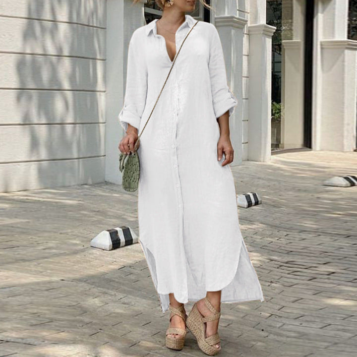 Joanna | Women's Loose Maxi Shirt Dress