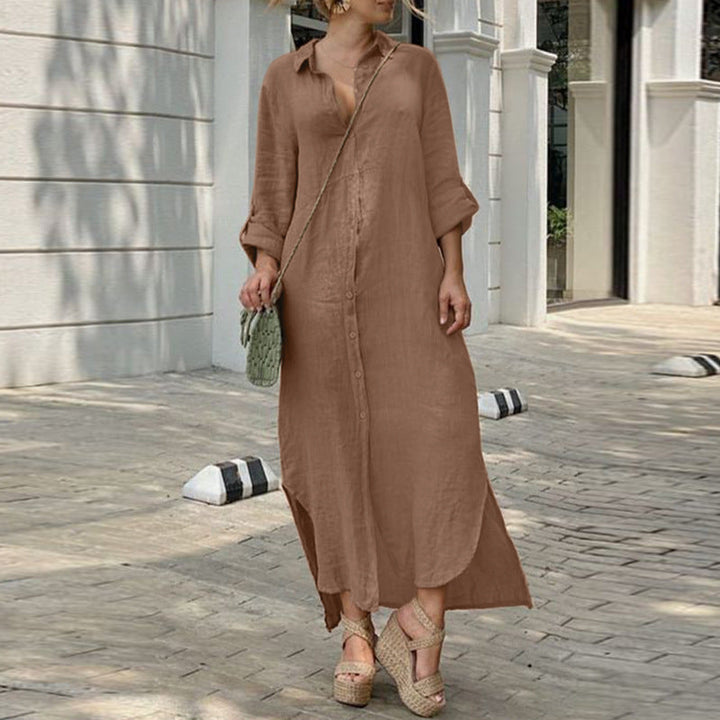 Joanna | Women's Loose Maxi Shirt Dress