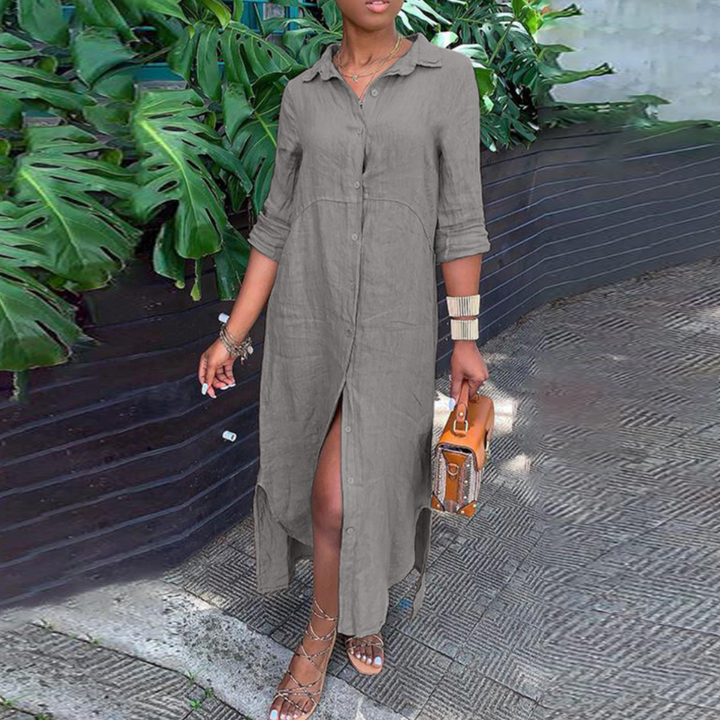 Joanna | Women's Loose Maxi Shirt Dress
