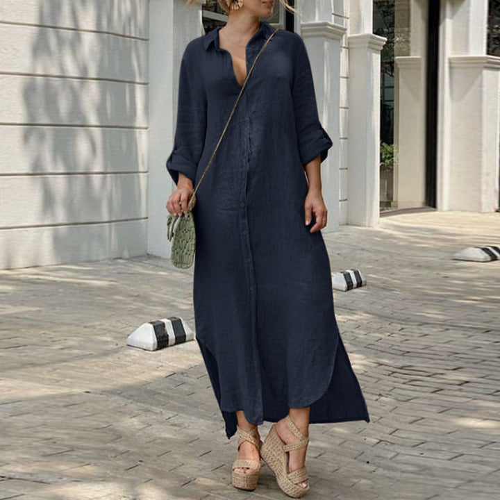 Joanna | Women's Loose Maxi Shirt Dress