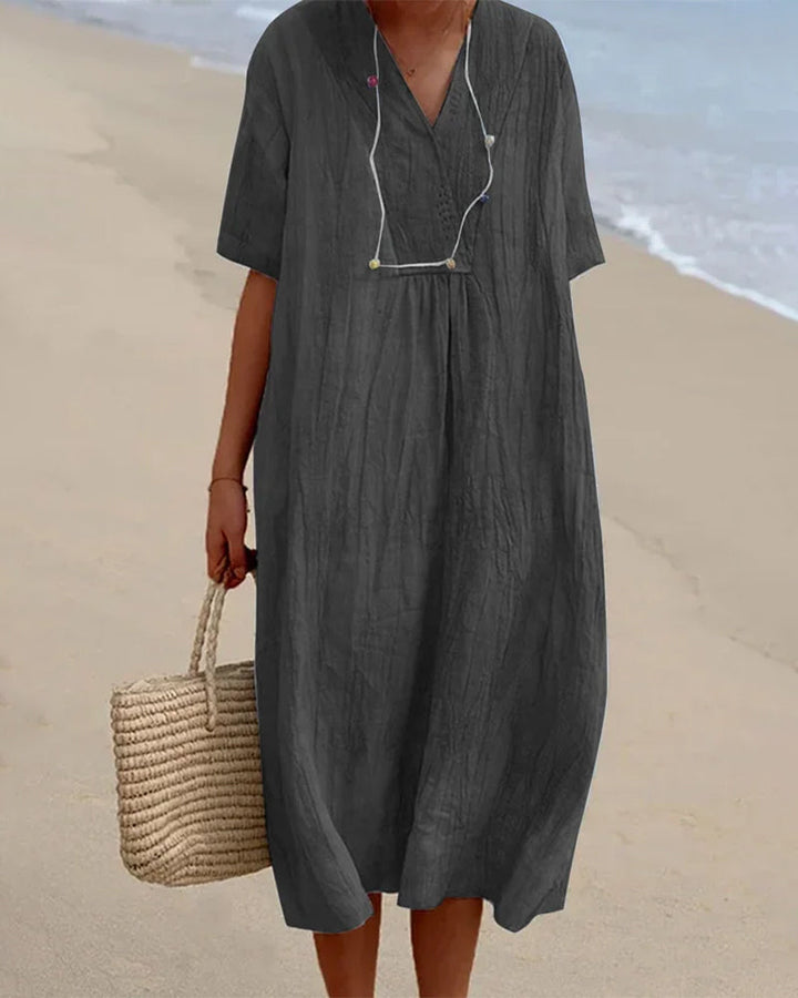 Women's Maxi Dress | Loose Fit | V-Neckline | Summer Style