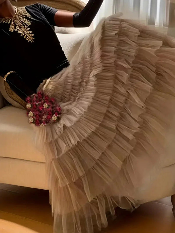 Justyna | Women's Long Skirt with Ruffles