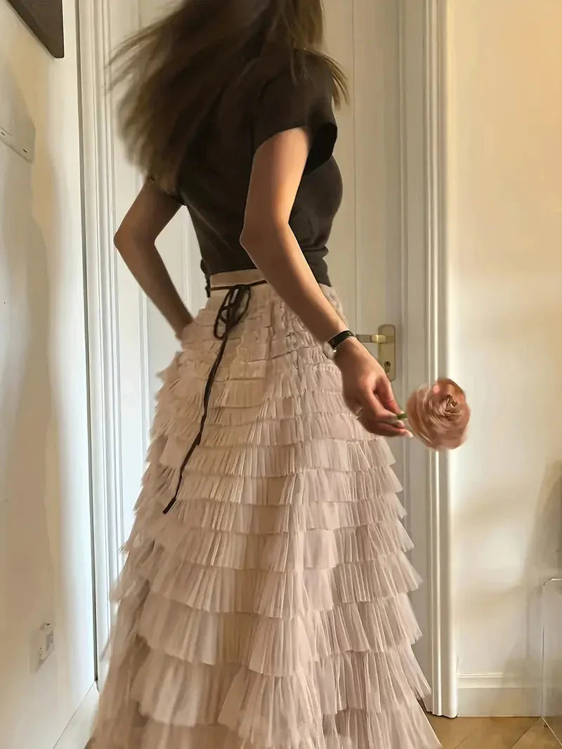 Justyna | Women's Long Skirt with Ruffles