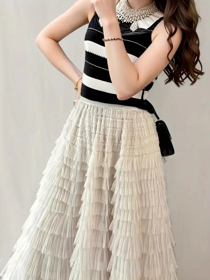 Justyna | Women's Long Skirt with Ruffles