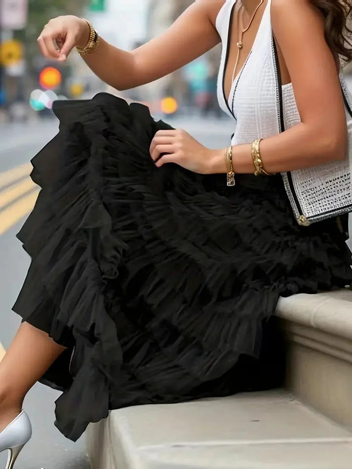 Justyna | Women's Long Skirt with Ruffles