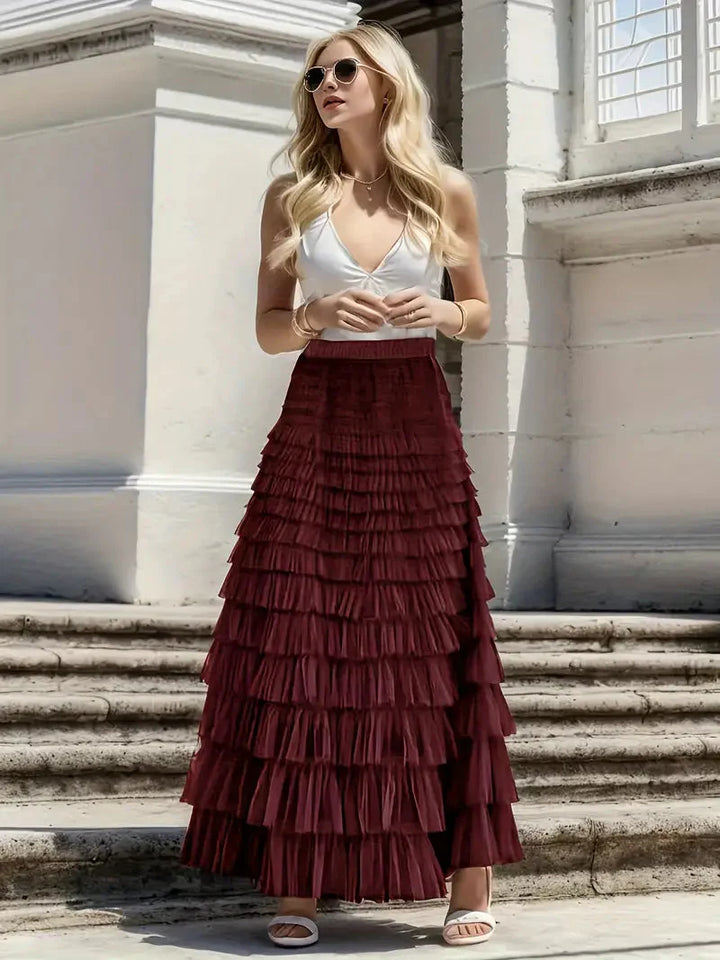 Justyna | Women's Long Skirt with Ruffles