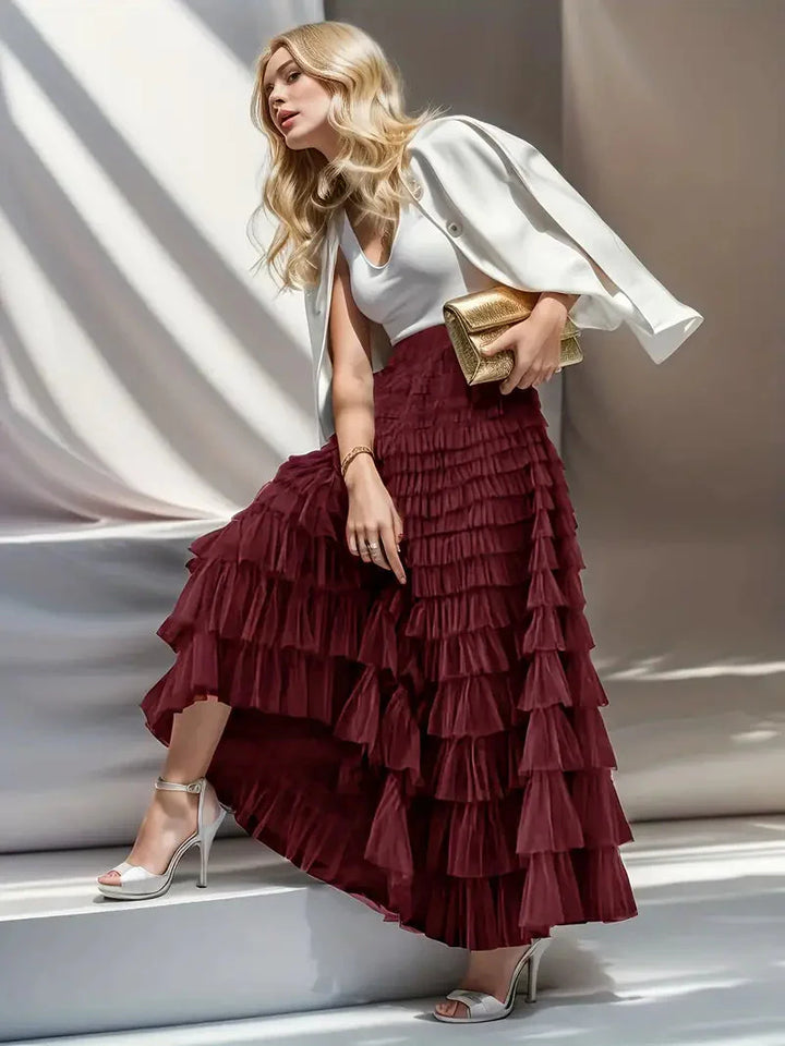 Justyna | Women's Long Skirt with Ruffles