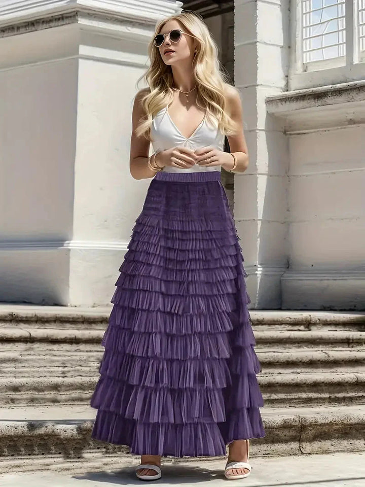 Justyna | Women's Long Skirt with Ruffles