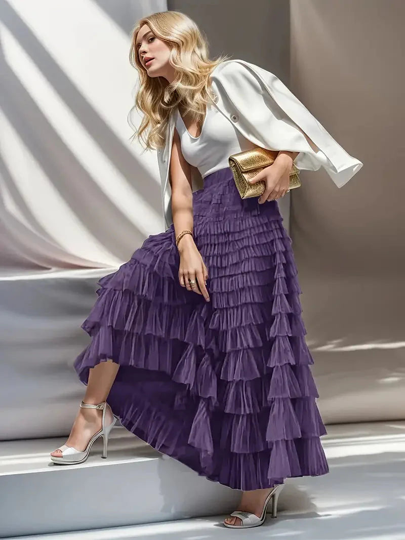Justyna | Women's Long Skirt with Ruffles