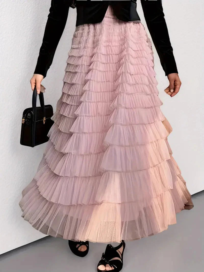 Justyna | Women's Long Skirt with Ruffles
