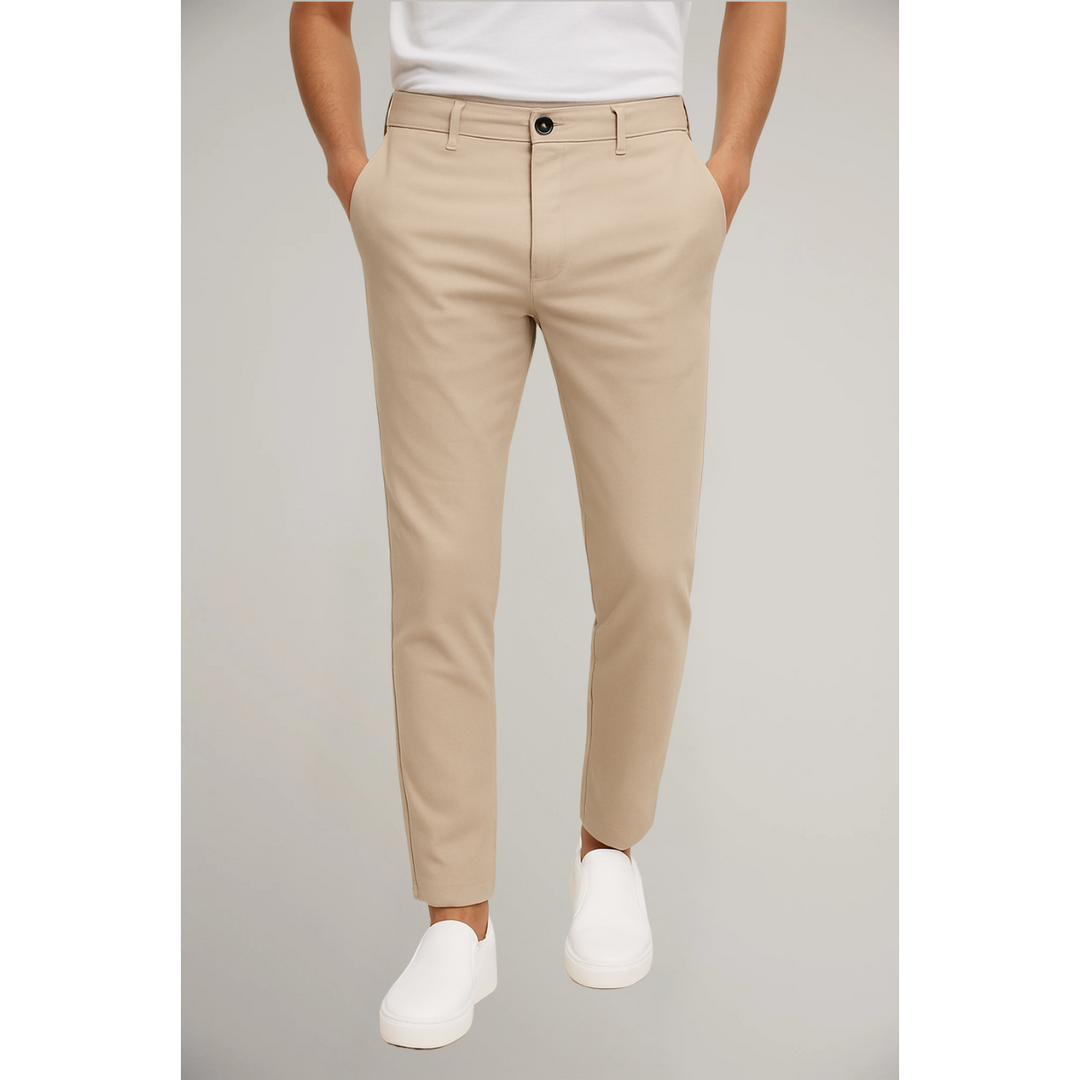 Emmett | Męskie Spodnie Tailored Slim Fit ze Zwężaną Nogawką i Bocznymi Kieszeniami