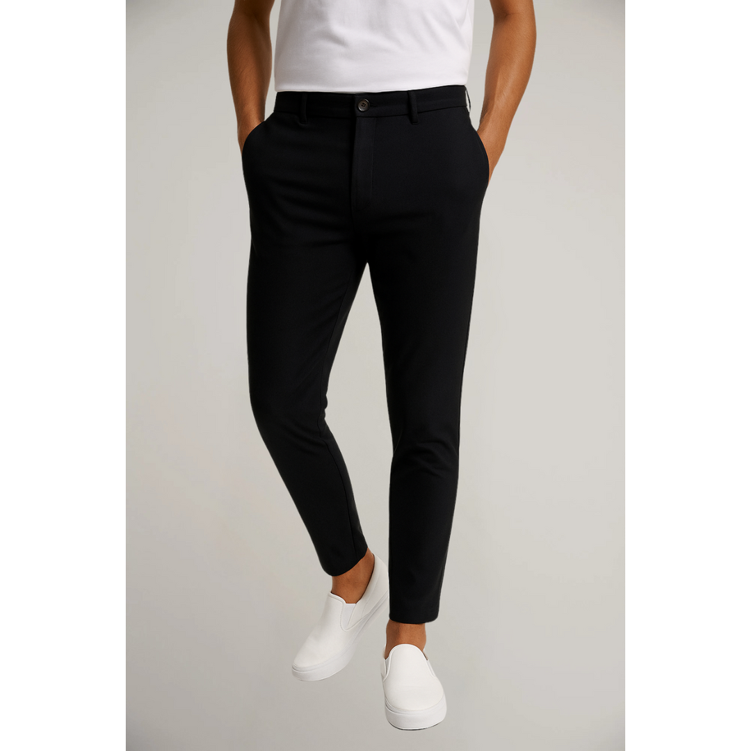 Emmett | Męskie Spodnie Tailored Slim Fit ze Zwężaną Nogawką i Bocznymi Kieszeniami
