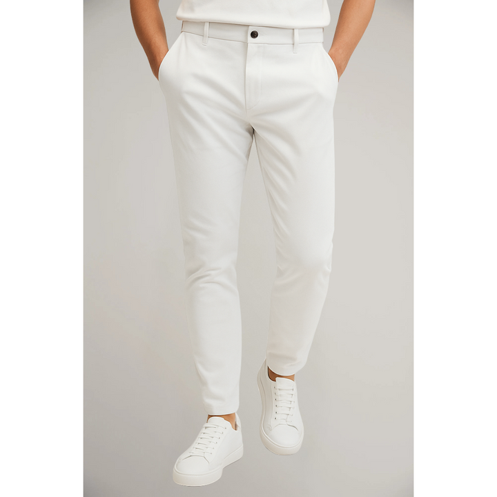 Emmett | Męskie Spodnie Tailored Slim Fit ze Zwężaną Nogawką i Bocznymi Kieszeniami