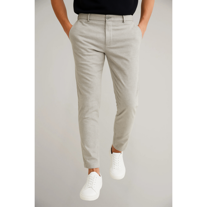 Emmett | Męskie Spodnie Tailored Slim Fit ze Zwężaną Nogawką i Bocznymi Kieszeniami