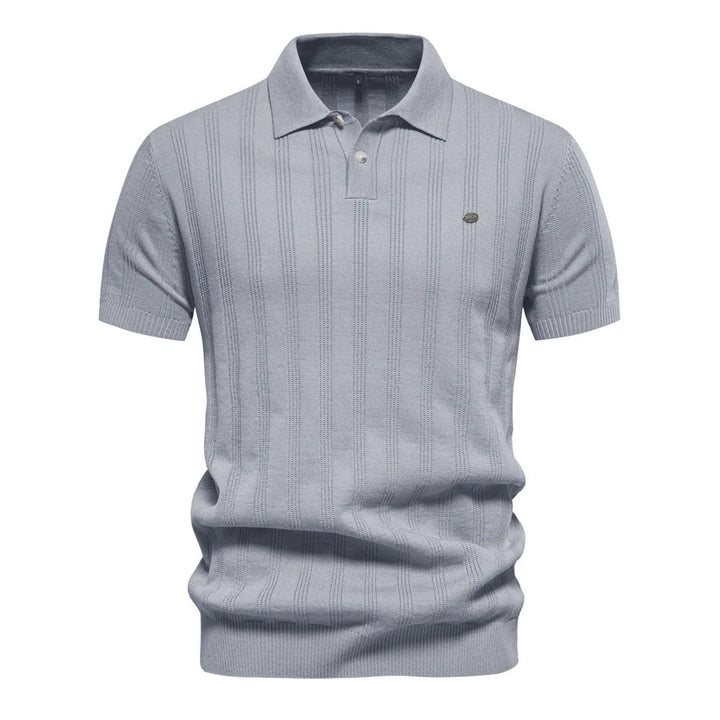Męska koszulka polo w paski z dzianiny | Stylowa 1