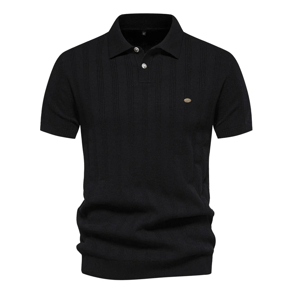 Męska koszulka polo w paski z dzianiny | Stylowa 2