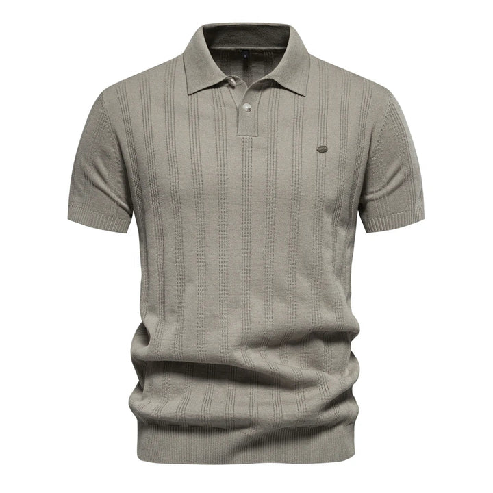 Męska koszulka polo w paski z dzianiny | Stylowa 3