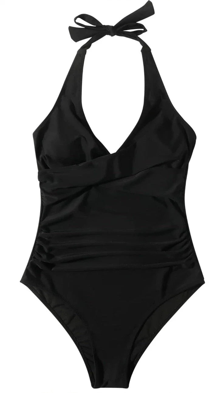 Damski Kostium Kąpielowy | Regularny Krój | Halter V-Neck | Jednoczęściowy Model