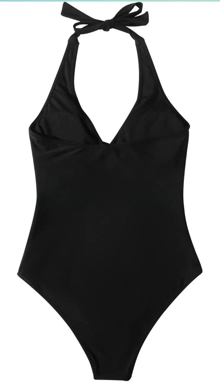 Damski Kostium Kąpielowy | Regularny Krój | Halter V-Neck | Jednoczęściowy Model