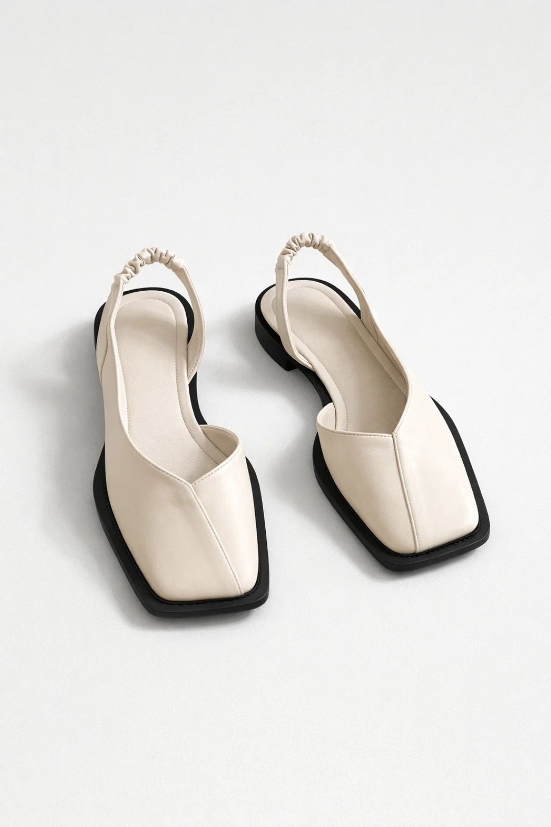 Women's Slingback Ballerinas with Square Toe Slip-On Low Heel | Minimalist