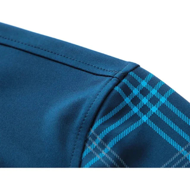 Men's Long Sleeve Shirt with Checkered Sleeves | Casual Style