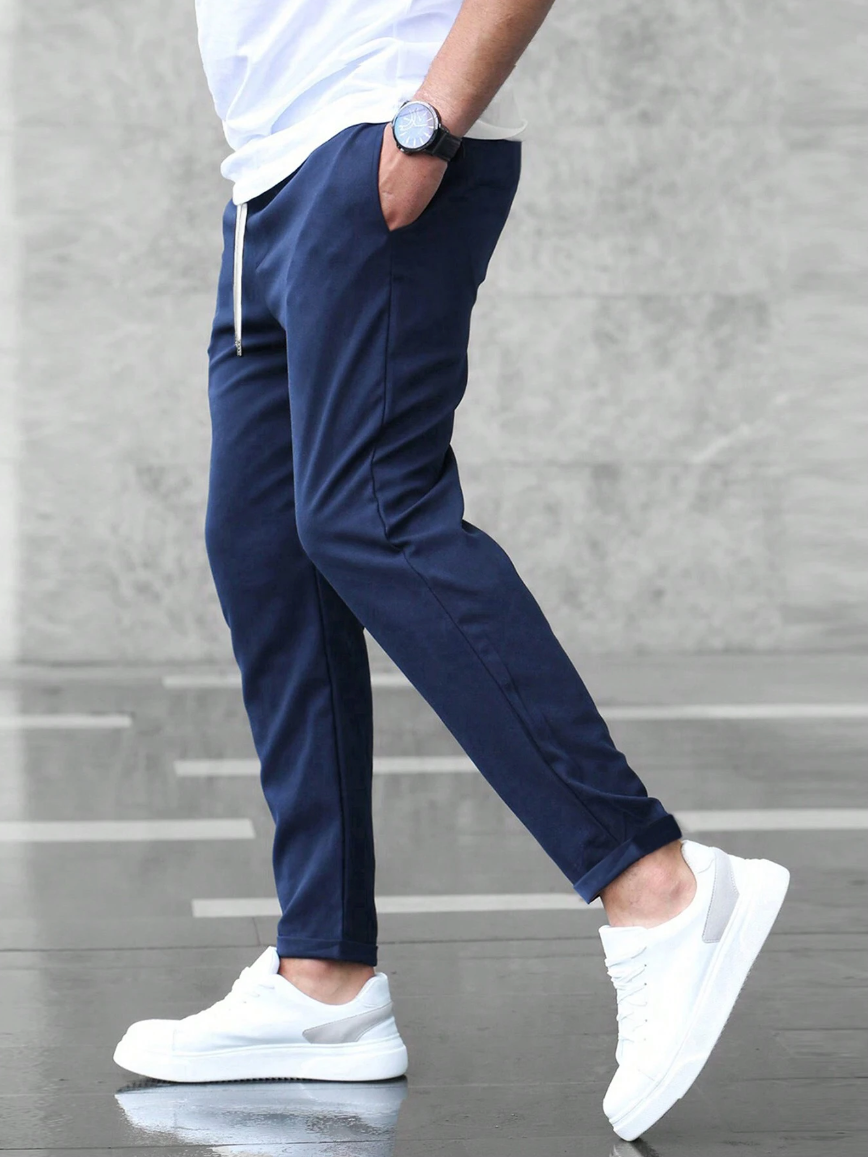 Dorian | Męskie Spodnie Slim Fit ze Zwężanymi Nogawkami i Regulowanym Pasem