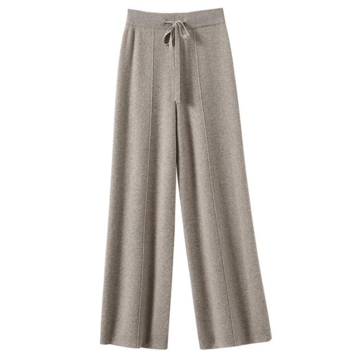 Women's High-Waisted Pants with Wide Legs and Drawstring | Casual Style