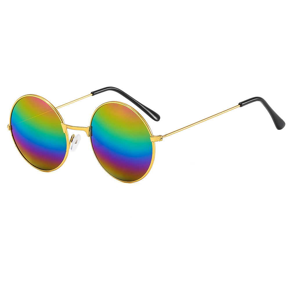 Męskie Okulary Przeciwsłoneczne | Okrągła Oprawka | Lekka Konstrukcja w Stylu Metalowym | Styl Retro Casual