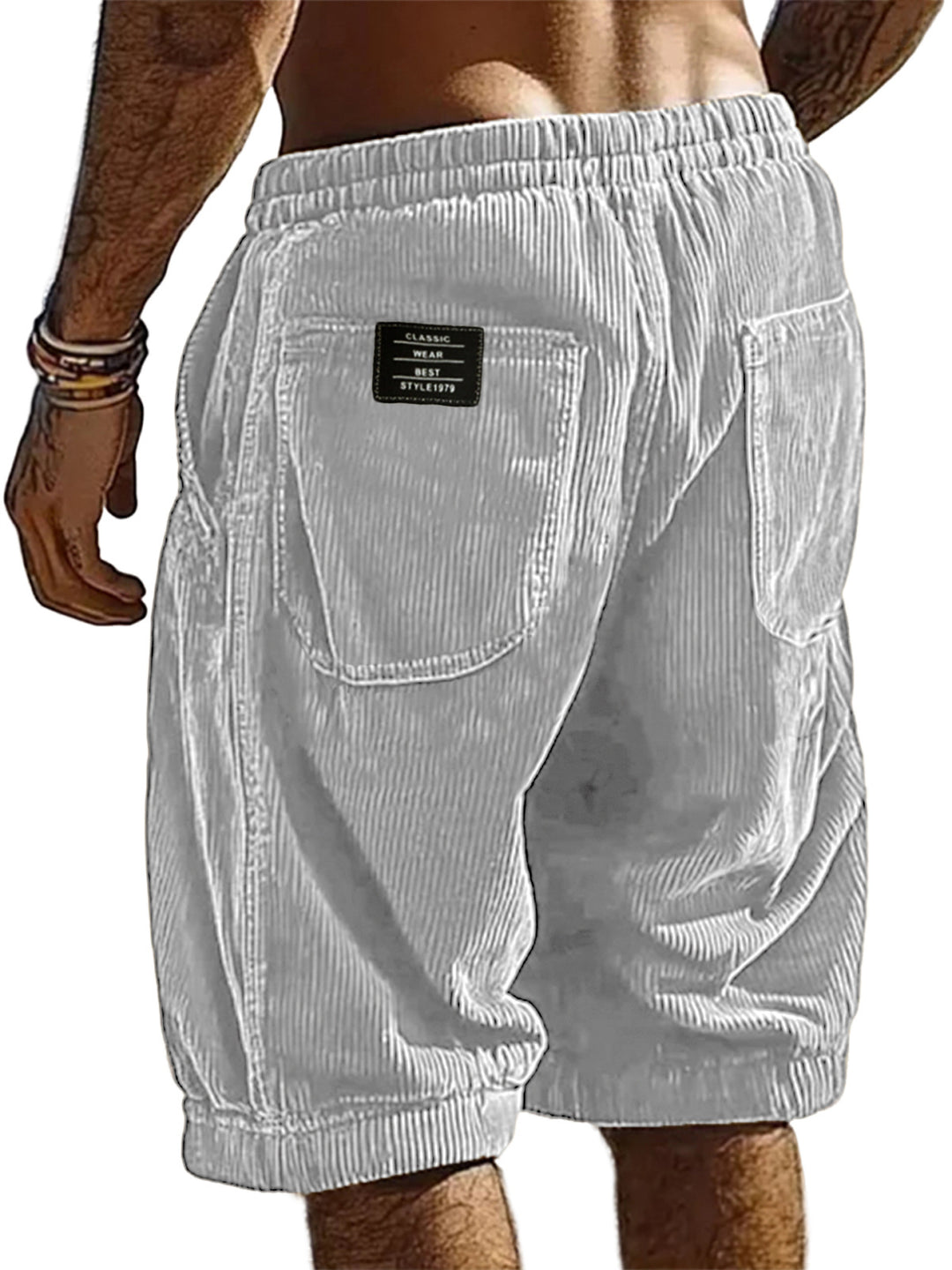 Męskie Szorty Casual | Szorty Relaxed Fit ze Ściągaczem | Wygodne Kieszenie | Wakacyjny Styl Casual