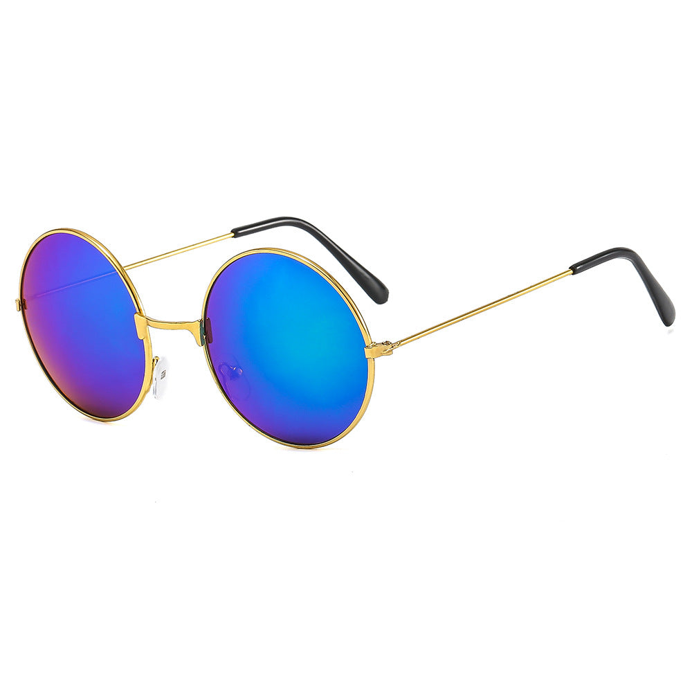 Męskie Okulary Przeciwsłoneczne | Okrągła Oprawka | Lekka Konstrukcja w Stylu Metalowym | Styl Retro Casual