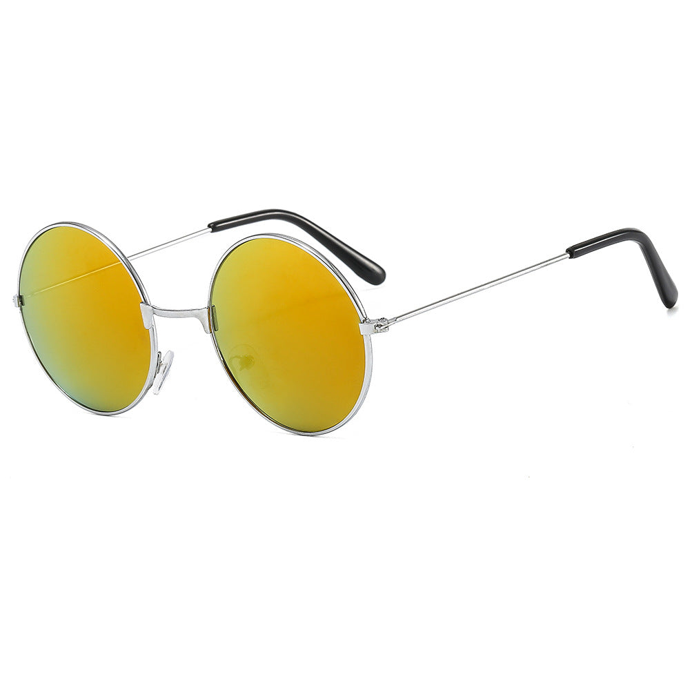 Męskie Okulary Przeciwsłoneczne | Okrągła Oprawka | Lekka Konstrukcja w Stylu Metalowym | Styl Retro Casual