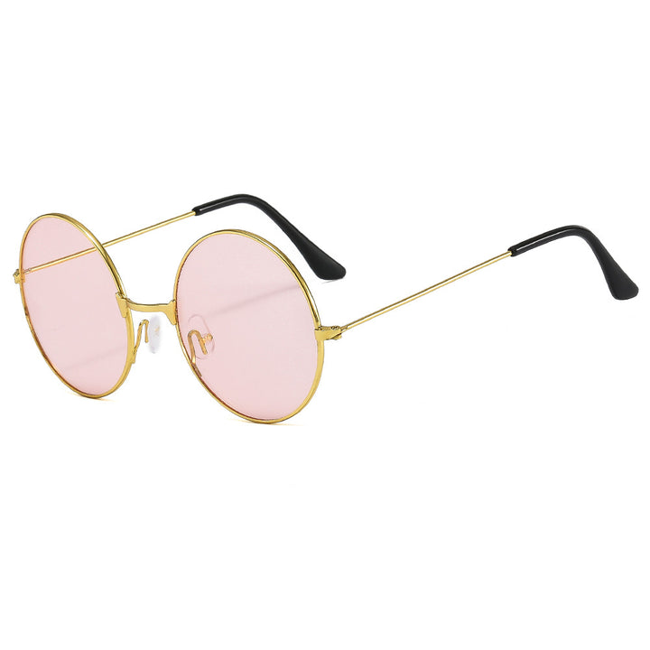 Męskie Okulary Przeciwsłoneczne | Okrągła Oprawka | Lekka Konstrukcja w Stylu Metalowym | Styl Retro Casual