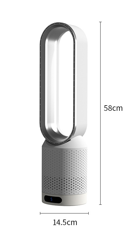 Portable Air Purifier | Bladeless Tower Fan | Multi-Stage Filtration System | Modern Interior Style