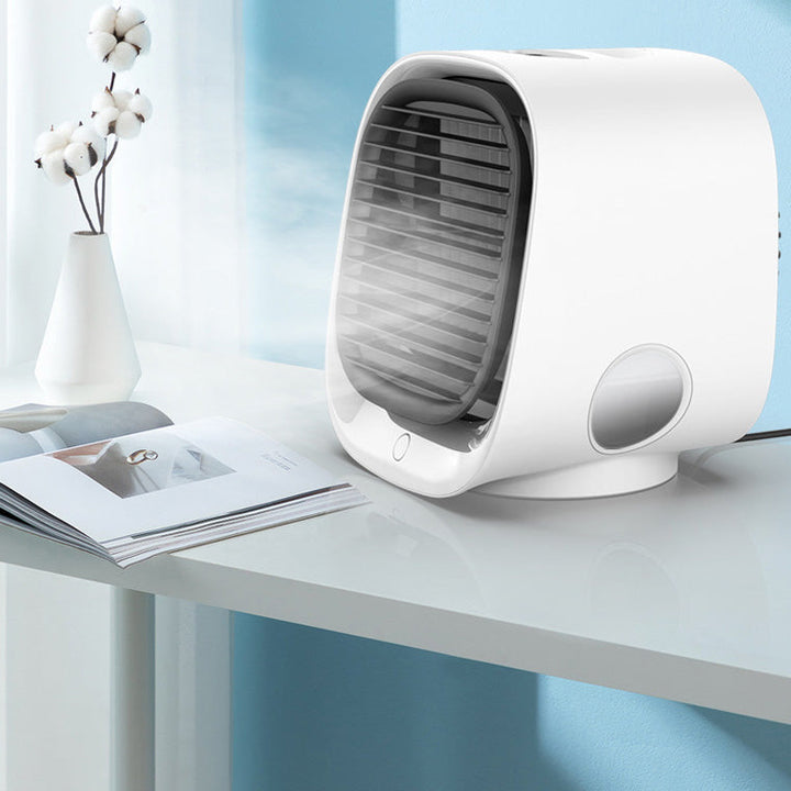 Portable Air Cooler | Compact Desk Fan | Adjustable Airflow and LED Lighting | Home and Office