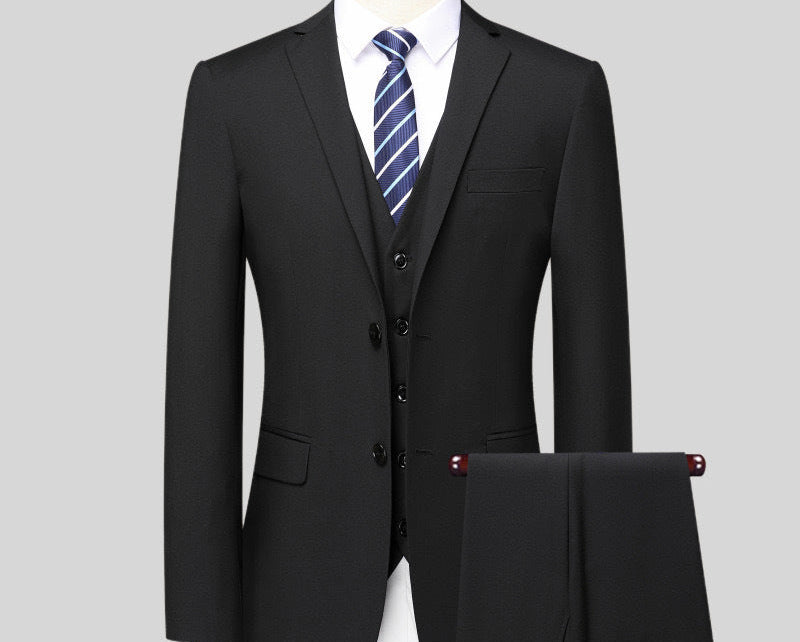 Men's Suit Set | Three Pieces | Classic Blazer with Vest | Formal Elegance