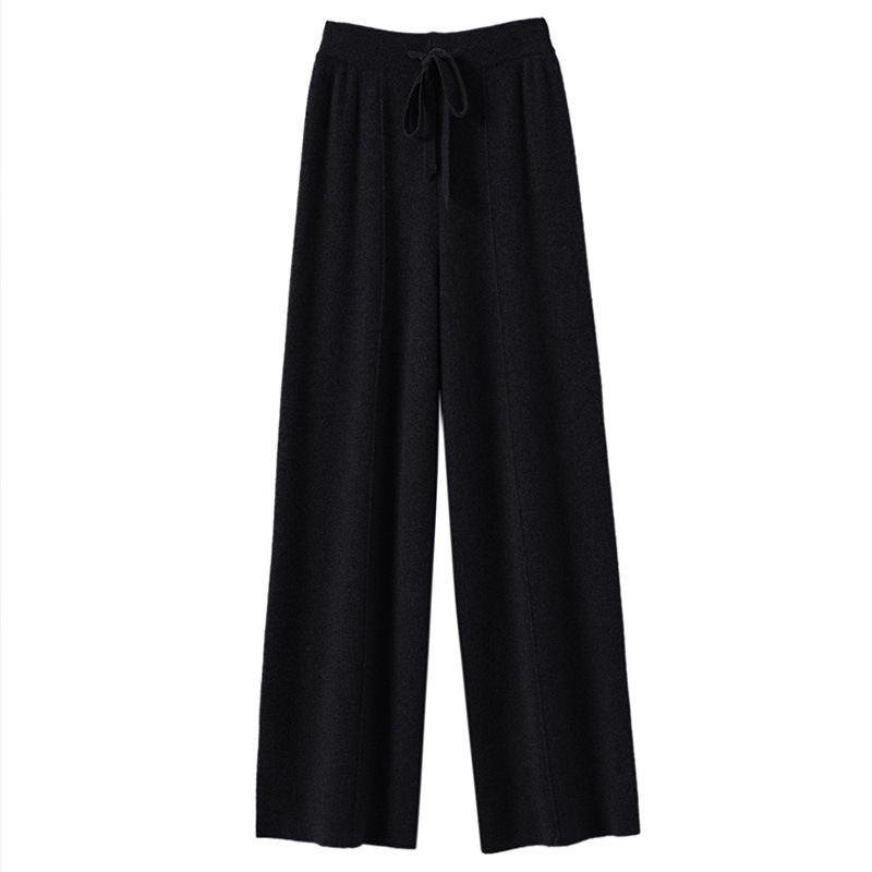 Women's High-Waisted Pants with Wide Legs and Drawstring | Casual Style