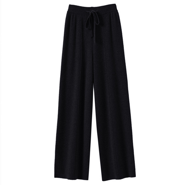 Women's High-Waisted Pants with Wide Legs and Drawstring | Casual Style