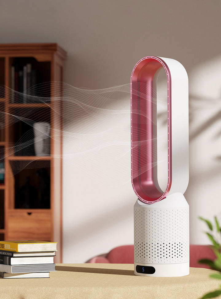 Portable Air Purifier | Bladeless Tower Fan | Multi-Stage Filtration System | Modern Interior Style