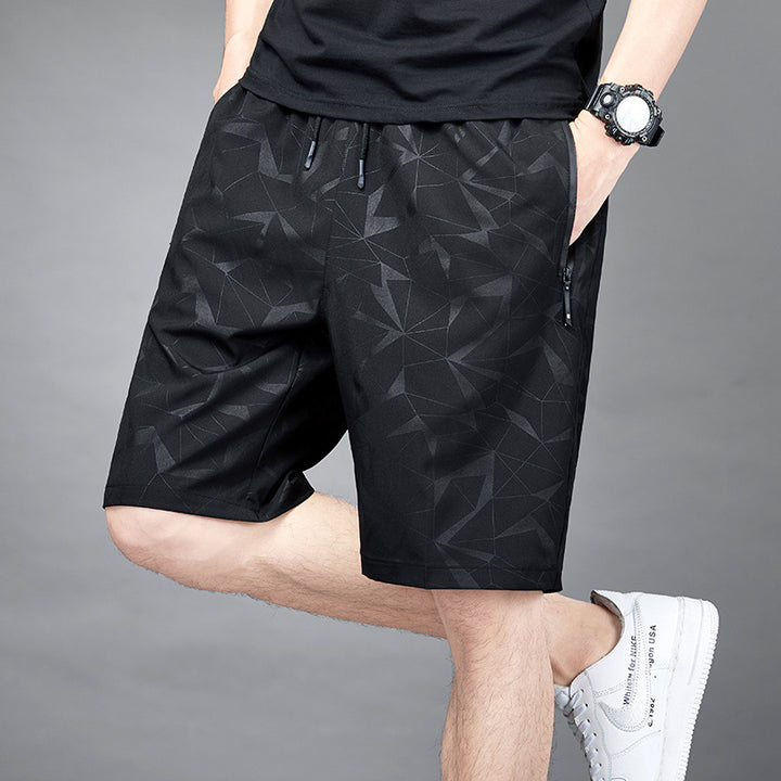 Men's Casual Shorts | Shorts with Geometric Pattern | Straight Leg | Modern Everyday Style