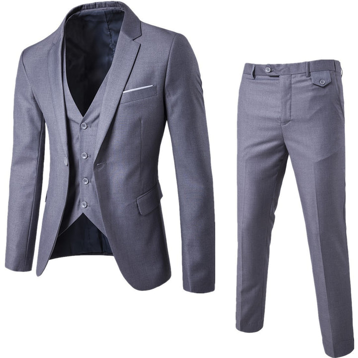 Men's Formal Suit | Tailored Three-Piece Set | Buttoned Blazer | Dress Style