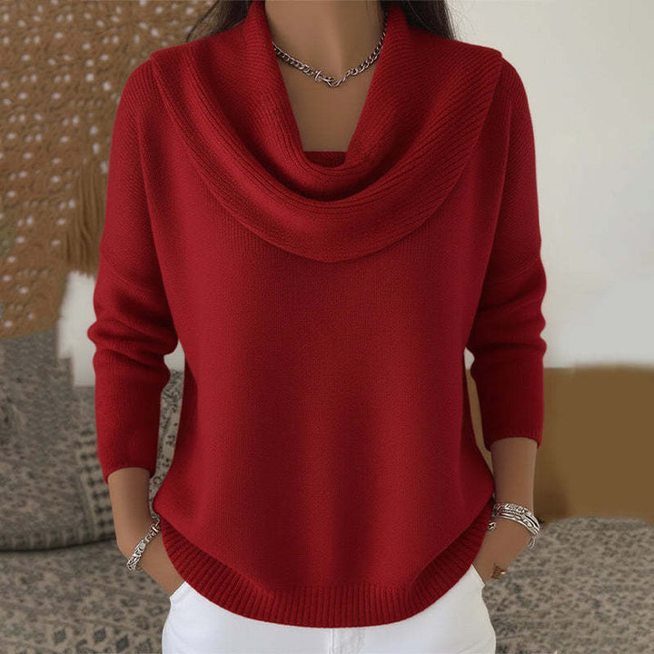 Damski sweter z golfem w jesiennej stylizacji