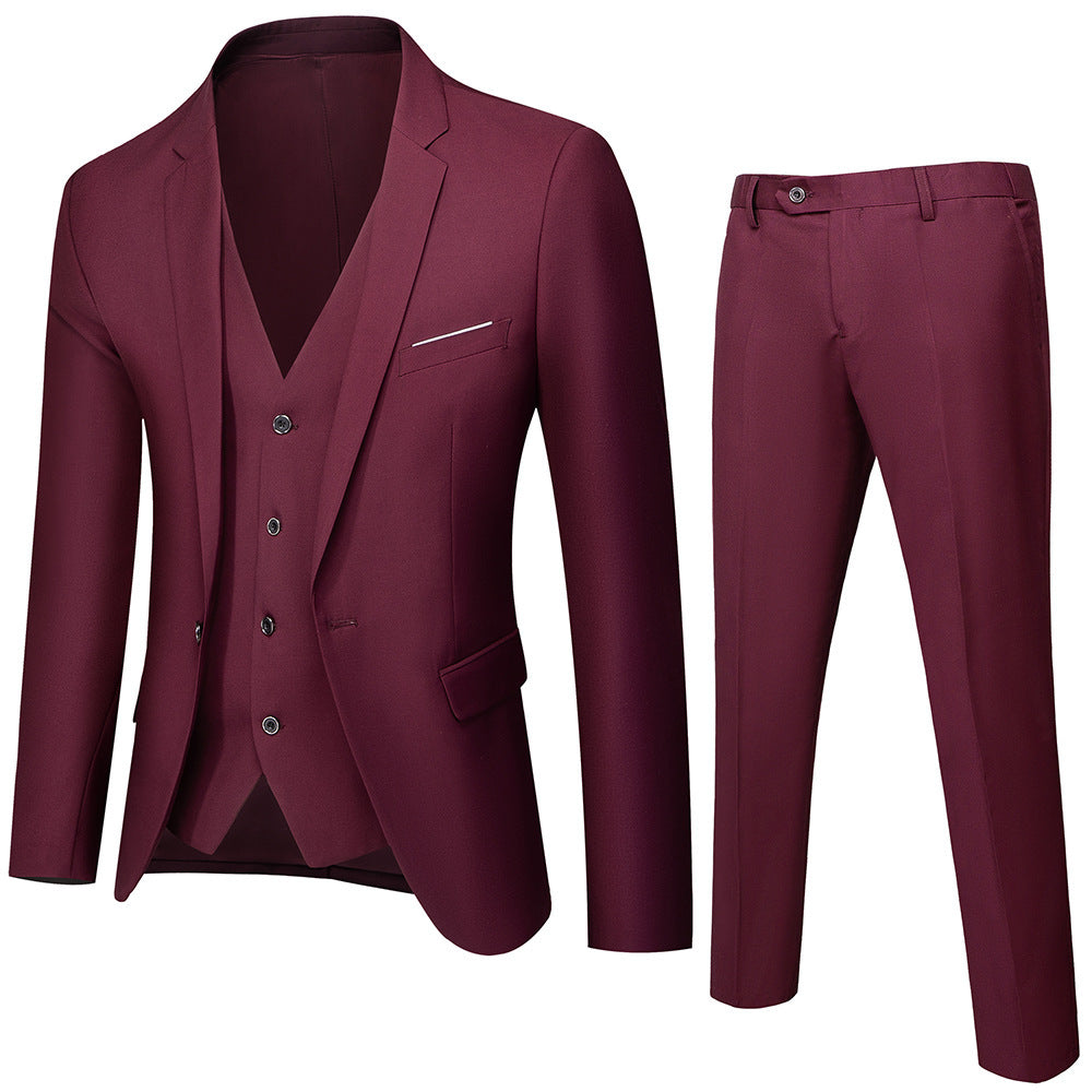 Men's Formal Suit | Tailored Three-Piece Set | Buttoned Blazer | Dress Style