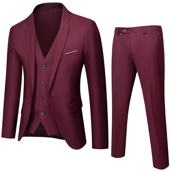 Men's Formal Suit | Tailored Three-Piece Set | Buttoned Blazer | Dress Style